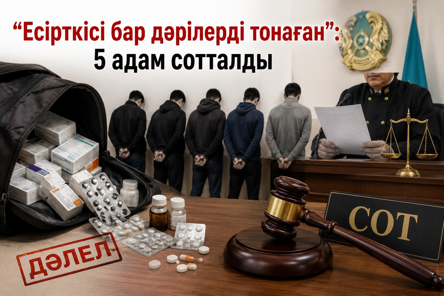 “Есірткісі бар дәрілерді тонаған”: 5 адам сотталды